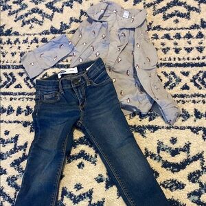 Children's Penguin Shirt and Denim Jeans Set